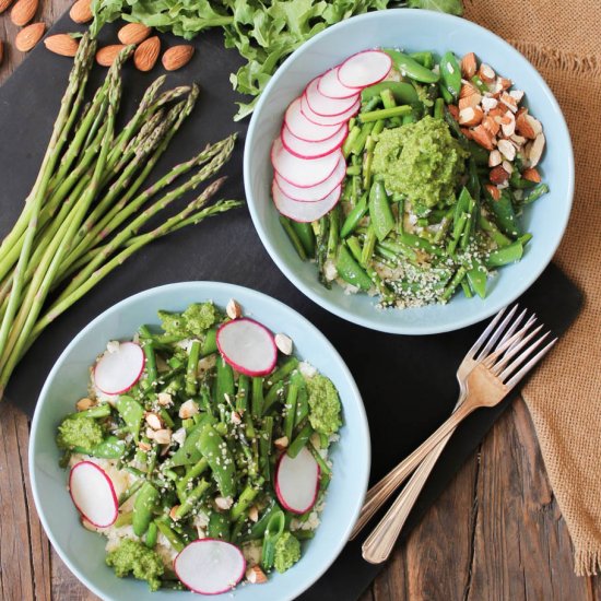 Cauli Rice Bowl w/Spring Vegetables