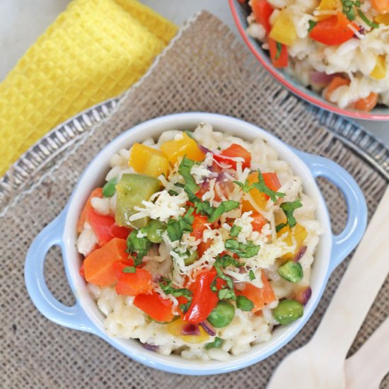 20 Minute Rainbow Veggie Risotto