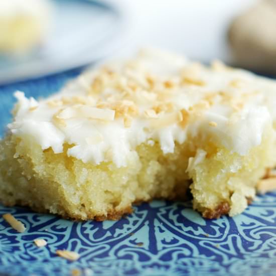 White Texas Coconut Sheet Cake