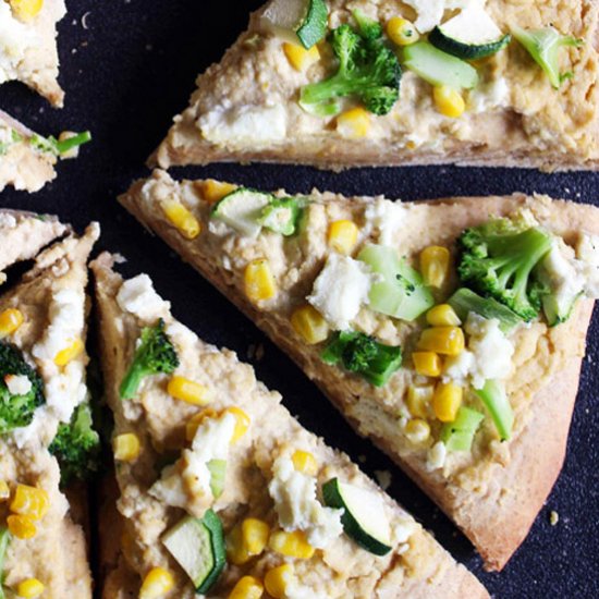 Hummus Veggie Pizza