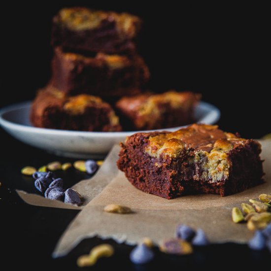 Pistachio Cream Cheese Brownies