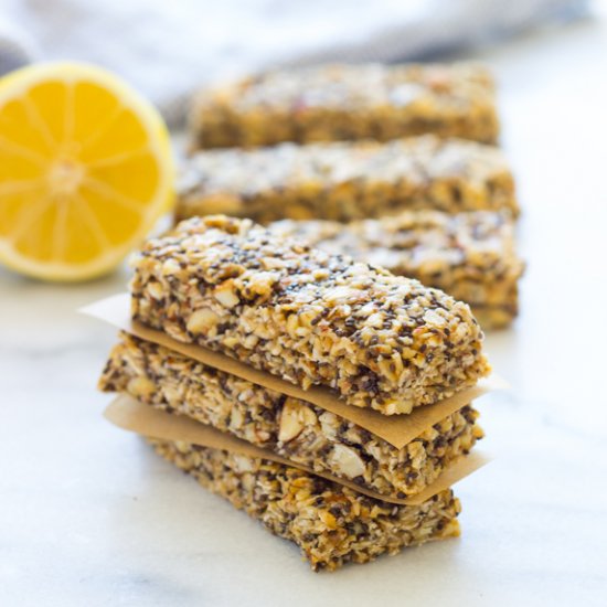 Lemon Honey Chia Granola Bars