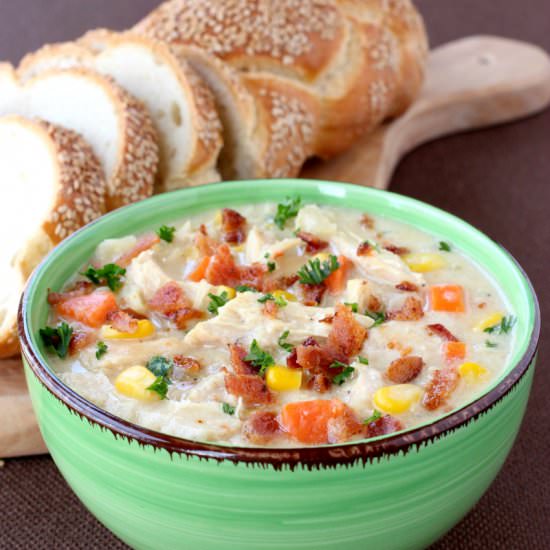 Lighter Chicken Corn Chowder