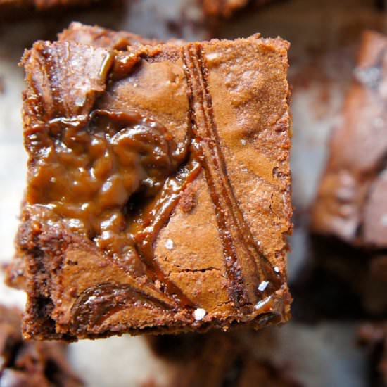 Salted Dulce de Leche Brownies