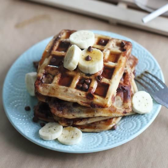 Peanut Butter Banana Waffles