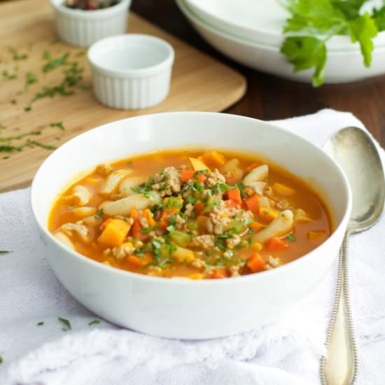 Ground Turkey Pasta Soup