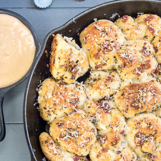 Bacon-Garlic Knots & Beer-Cheese