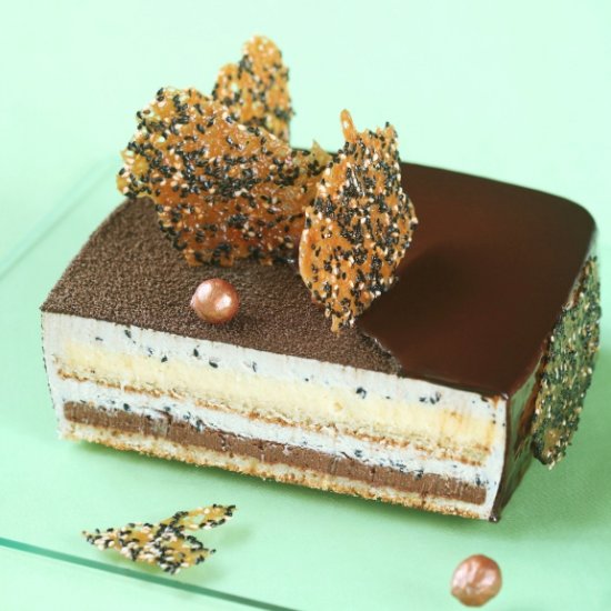 Sesame Lime Entremet Cake