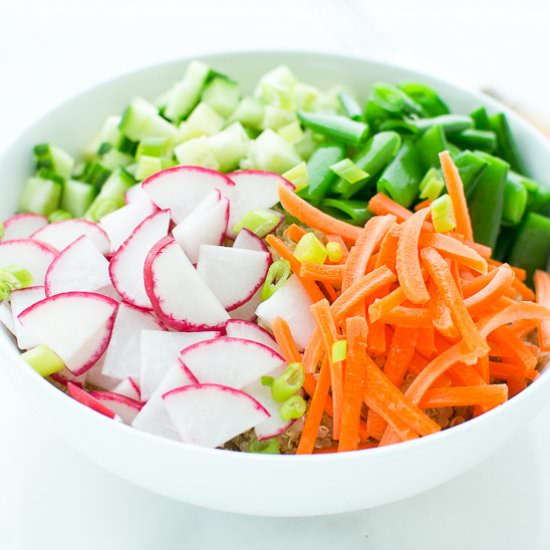 Quinoa Salad with Snap Peas and Radishes