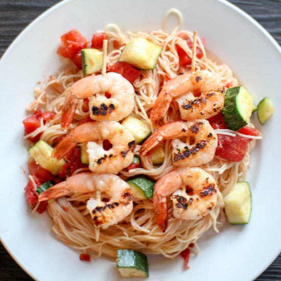 Shrimp and Zucchini Capellini