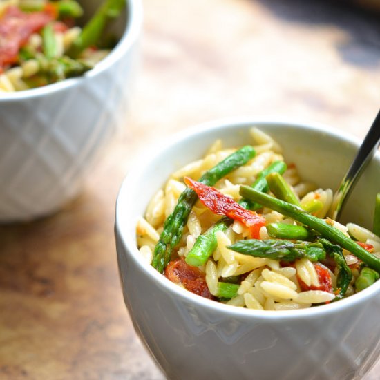 Asparagus and Sun Dried Tomato Orzo