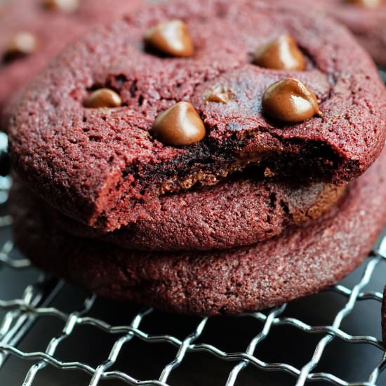 Red Velvet Chocolate Chip Cookies