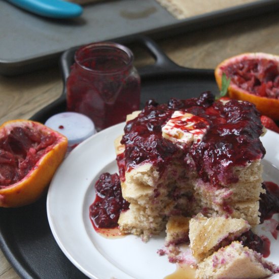 Baked Pancake with Berry Compote