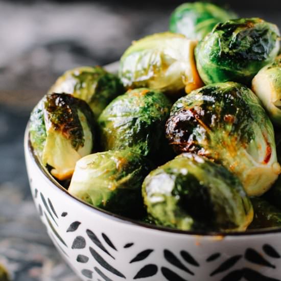 Roasted Honey Sriracha Brussels Sprouts