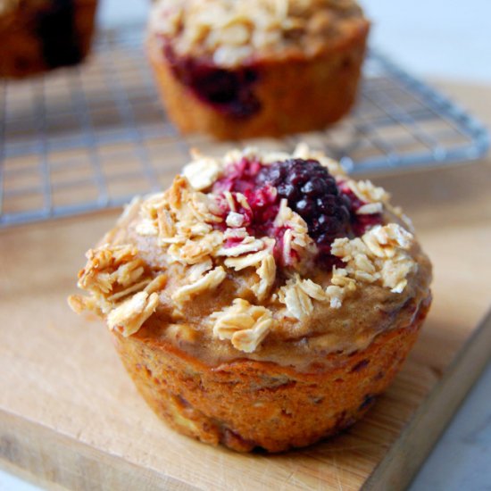 Greek Yogurt Blackberry Muffins