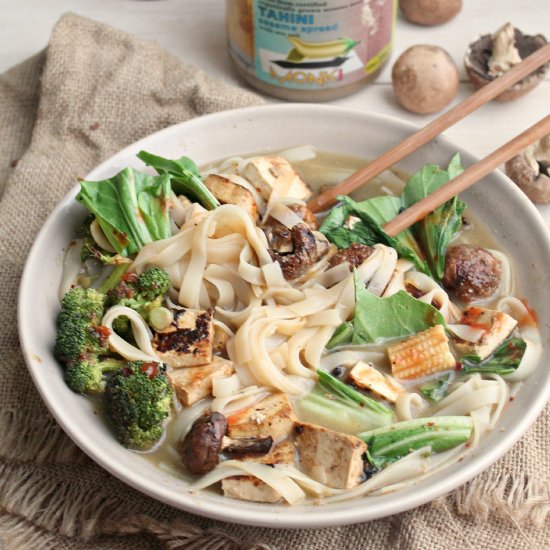 Sesame Shiitake Miso Tofu Noodles