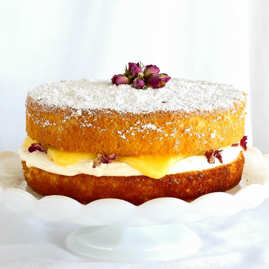 Lemon & Rosewater Sponge Cake