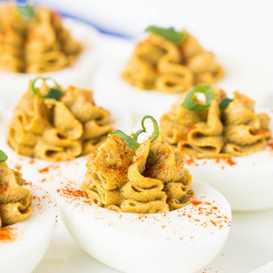 Chicken Liver Pate Deviled Eggs