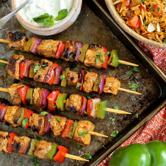 Grilled Charmoula Pork Kebabs