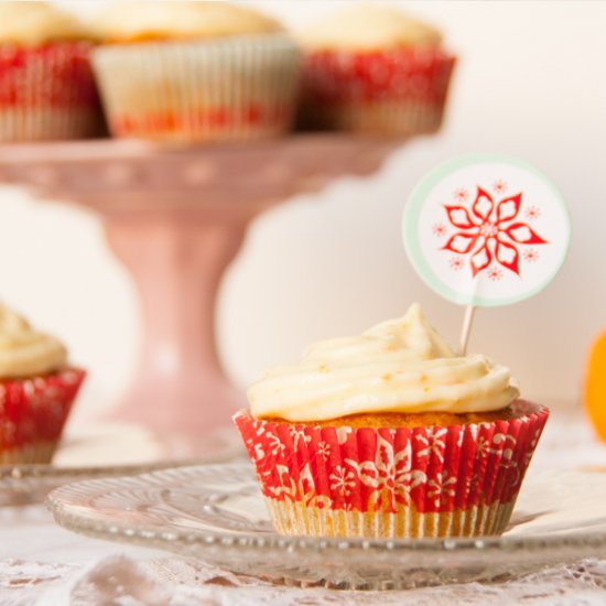 Carrot cupcakes with orange