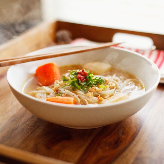 Vegan Thai noodle soup