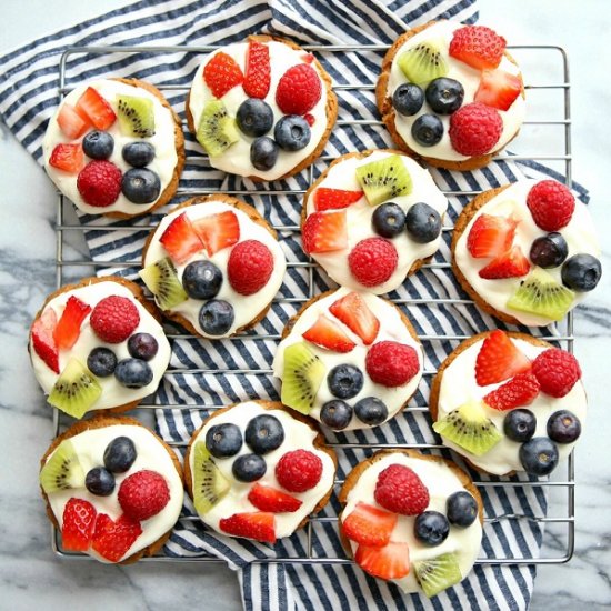 Chocolate Chip Cookie Fruit Pizza