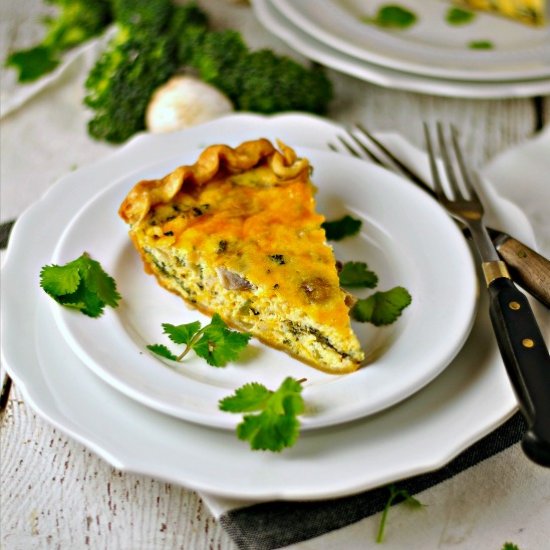 Vegetable Cheddar Quiche