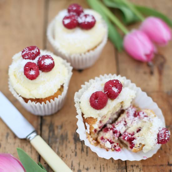 Raspberry and Coconut Muffins