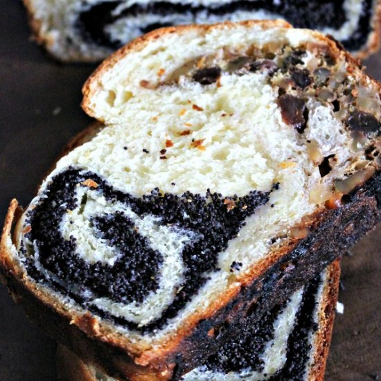 Poppy Seed and Walnut Roll Bread