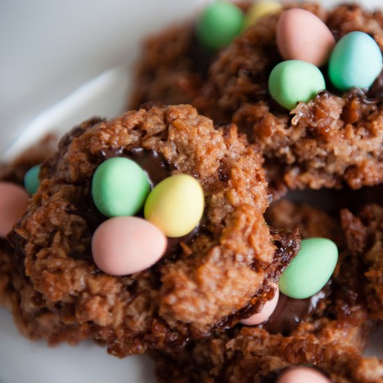 Chocolate Macaroon Nests for Easter