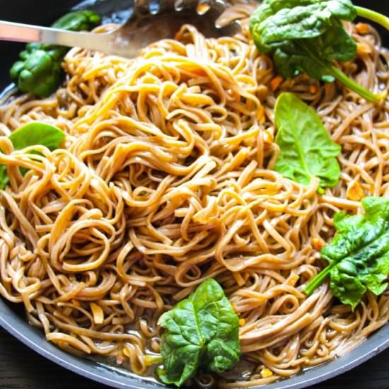 Sticky Basil Thai Noodles