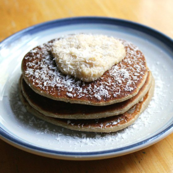 Fruity Banana Coconut Pancakes