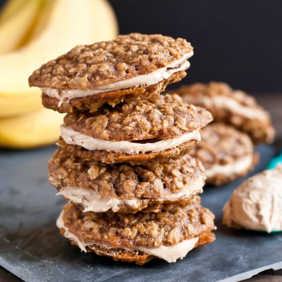 PB Banana Oatmeal Cream Pies