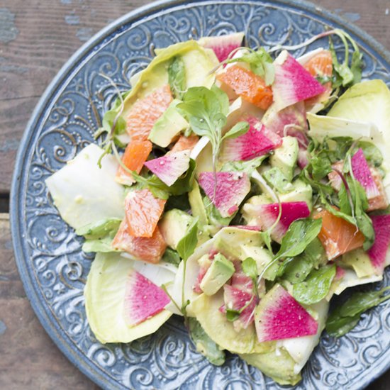 Avocado, Watermelon Radish Salad