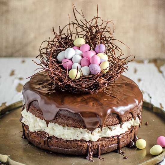 Chocolate Easter Egg Nest Cake