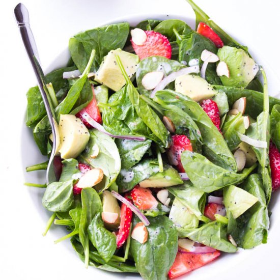 Strawberry Avocado Spinach Salad