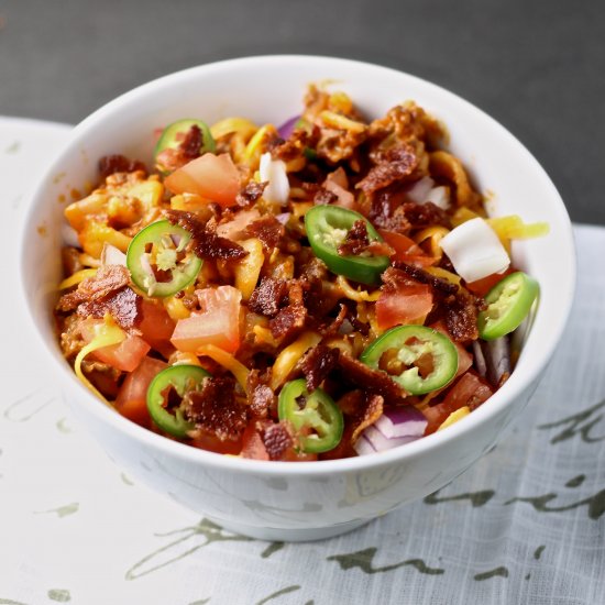 Bacon Jalapeño Burger Casserole