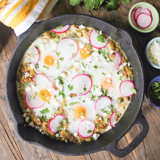 Baked Eggs with Quinoa and Salsa Verde