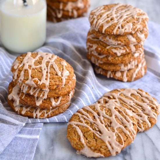 Bourbon Glazed Oatmeal Cookies