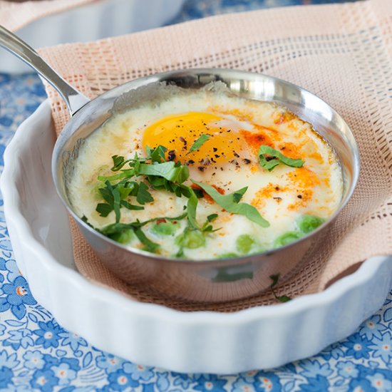 Eggs en Cocotte with Mushrooms