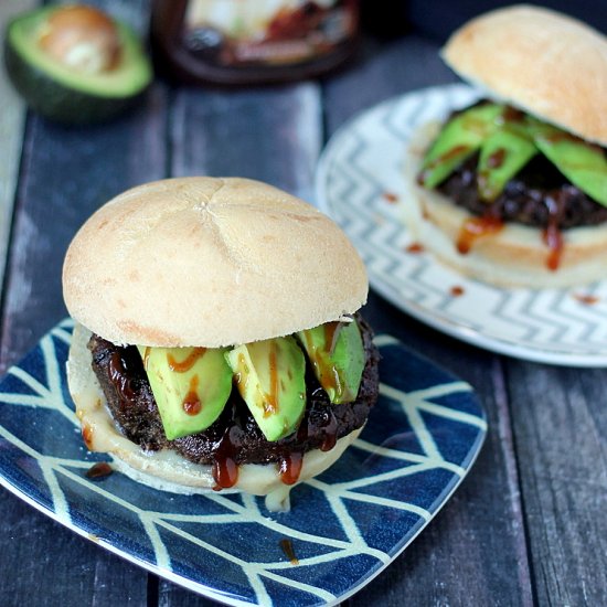 Spicy Black Bean BBQ Avocado Burger