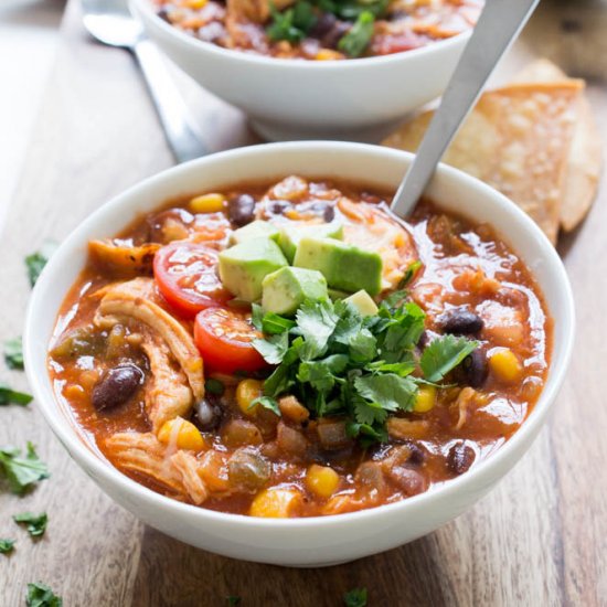 Cheesy Chicken Enchilada Soup