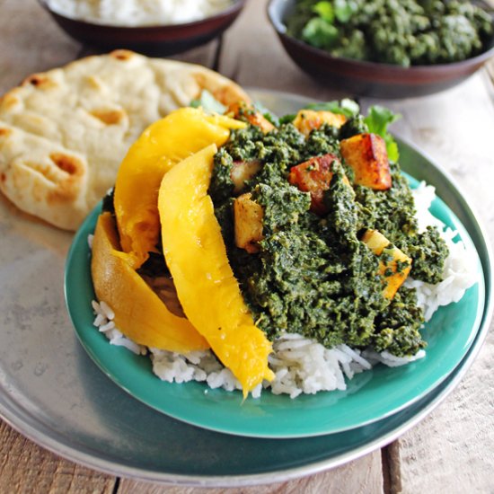 Kale Saag Paneer with Mango