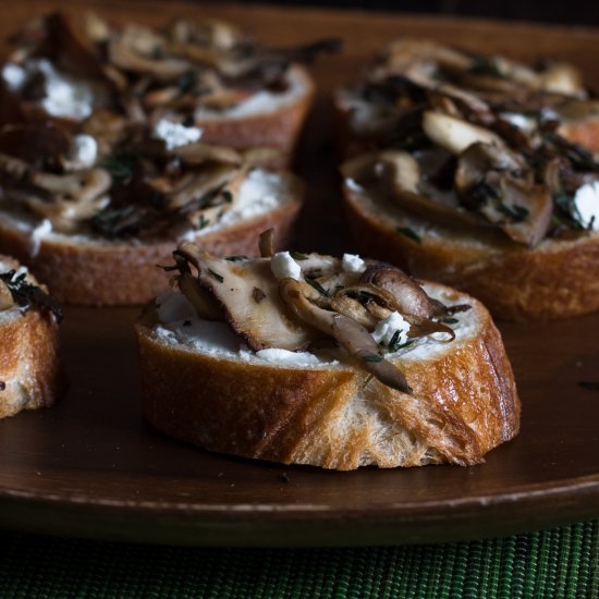 Mushroom and Goat Cheese Toasts