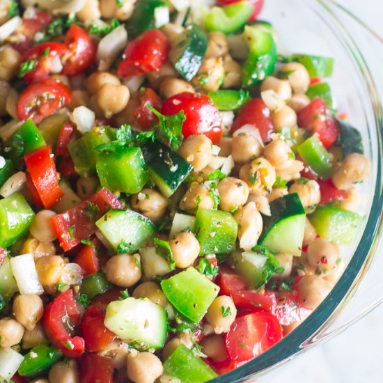 5 Minute Chopped Chickpea Salad