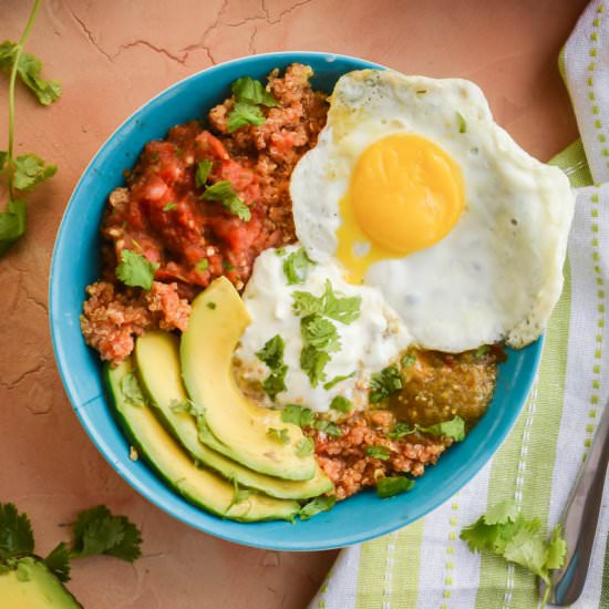 Huevos Rancheros Quinoa Bowls