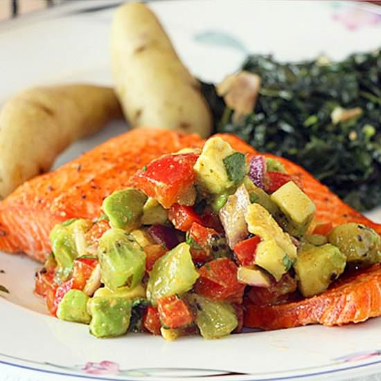 Broiled Salmon with Fruit Salsa