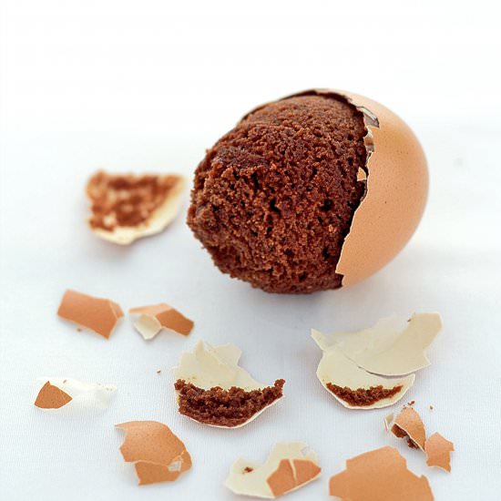 Brownies Baked in Eggshells