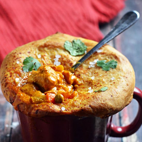 Butter Chicken Pot Pie with Naan