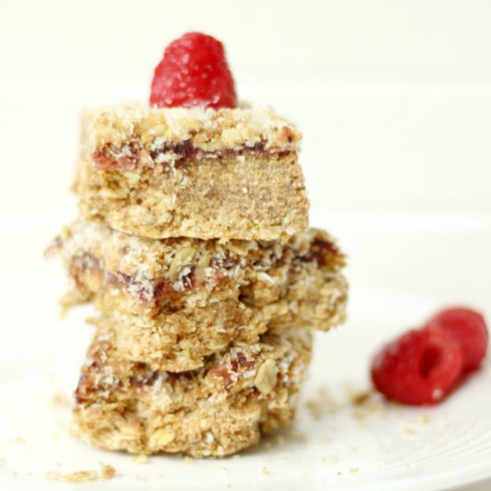 Raspberry Coconut Crumble Bars